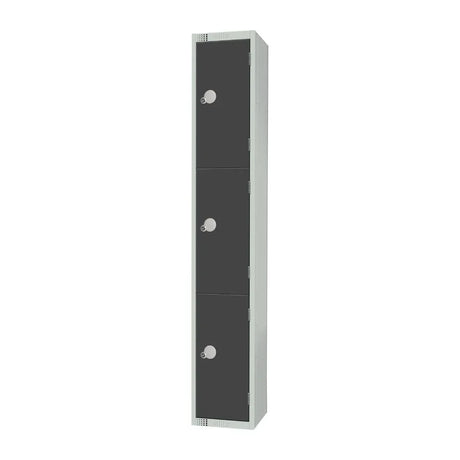 GR679-EL Elite Three Door Electronic Combination Locker Graphite Grey - JD Catering Equipment Solutions Ltd