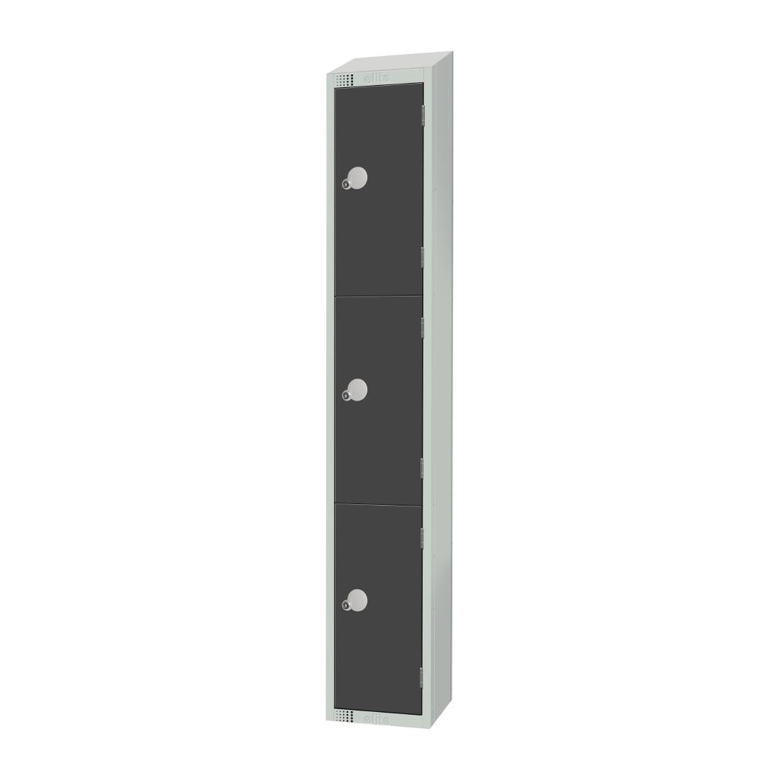 GR679-ELS Elite Three Door Electronic Combination Locker with Sloping Top Graphite Grey JD Catering Equipment Solutions Ltd
