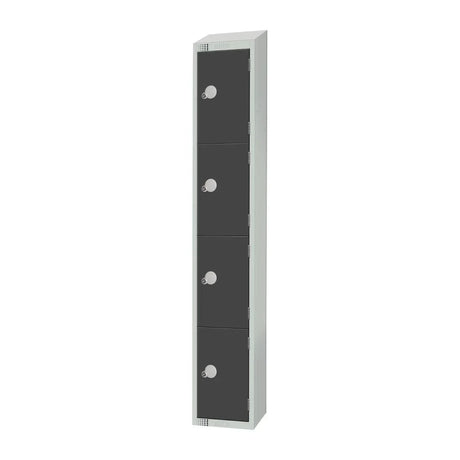GR680-PS Elite Four Door Padlock Locker with Sloping Top Graphite Grey - JD Catering Equipment Solutions Ltd