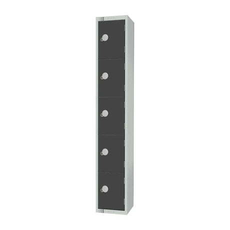 GR681-CN Elite Five Door Coin Return Locker Graphite Grey - JD Catering Equipment Solutions Ltd
