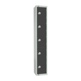 GR681-CS Elite Five Door Camlock Locker with Sloping Top Graphite Grey JD Catering Equipment Solutions Ltd