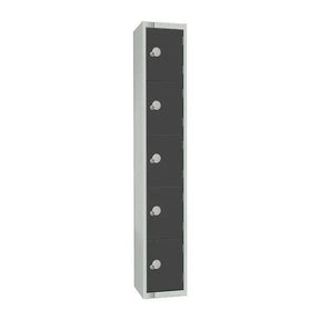 GR681-CS Elite Five Door Camlock Locker with Sloping Top Graphite Grey - JD Catering Equipment Solutions Ltd