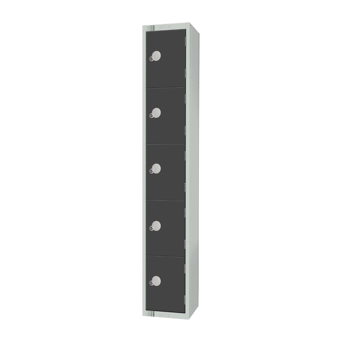 GR681-EL Elite Five Door Electronic Combination Locker Graphite Grey JD Catering Equipment Solutions Ltd