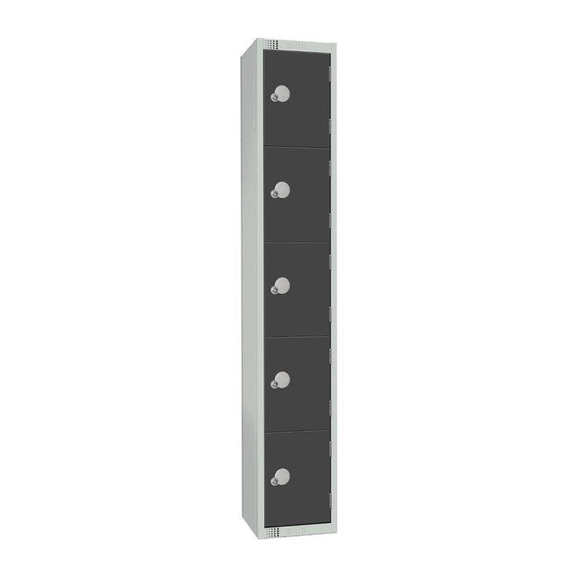 GR681-EL Elite Five Door Electronic Combination Locker Graphite Grey JD Catering Equipment Solutions Ltd