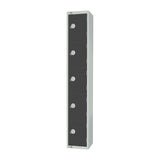 GR681-P Elite Five Door Padlock Locker Graphite Grey JD Catering Equipment Solutions Ltd