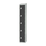 GR681-PS Elite Five Door Padlock Locker Graphite Grey with Sloping Top JD Catering Equipment Solutions Ltd