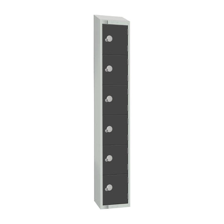 GR682-CNS Elite Six Door Coin Return Locker with Sloping Top Graphite Grey JD Catering Equipment Solutions Ltd