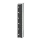 GR682-CNS Elite Six Door Coin Return Locker with Sloping Top Graphite Grey JD Catering Equipment Solutions Ltd