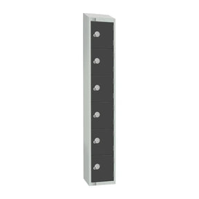 GR682-PS Elite Six Door Padlock Locker with Sloping Top Graphite Grey - JD Catering Equipment Solutions Ltd