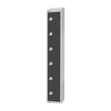 GR682-PS Elite Six Door Padlock Locker with Sloping Top Graphite Grey JD Catering Equipment Solutions Ltd