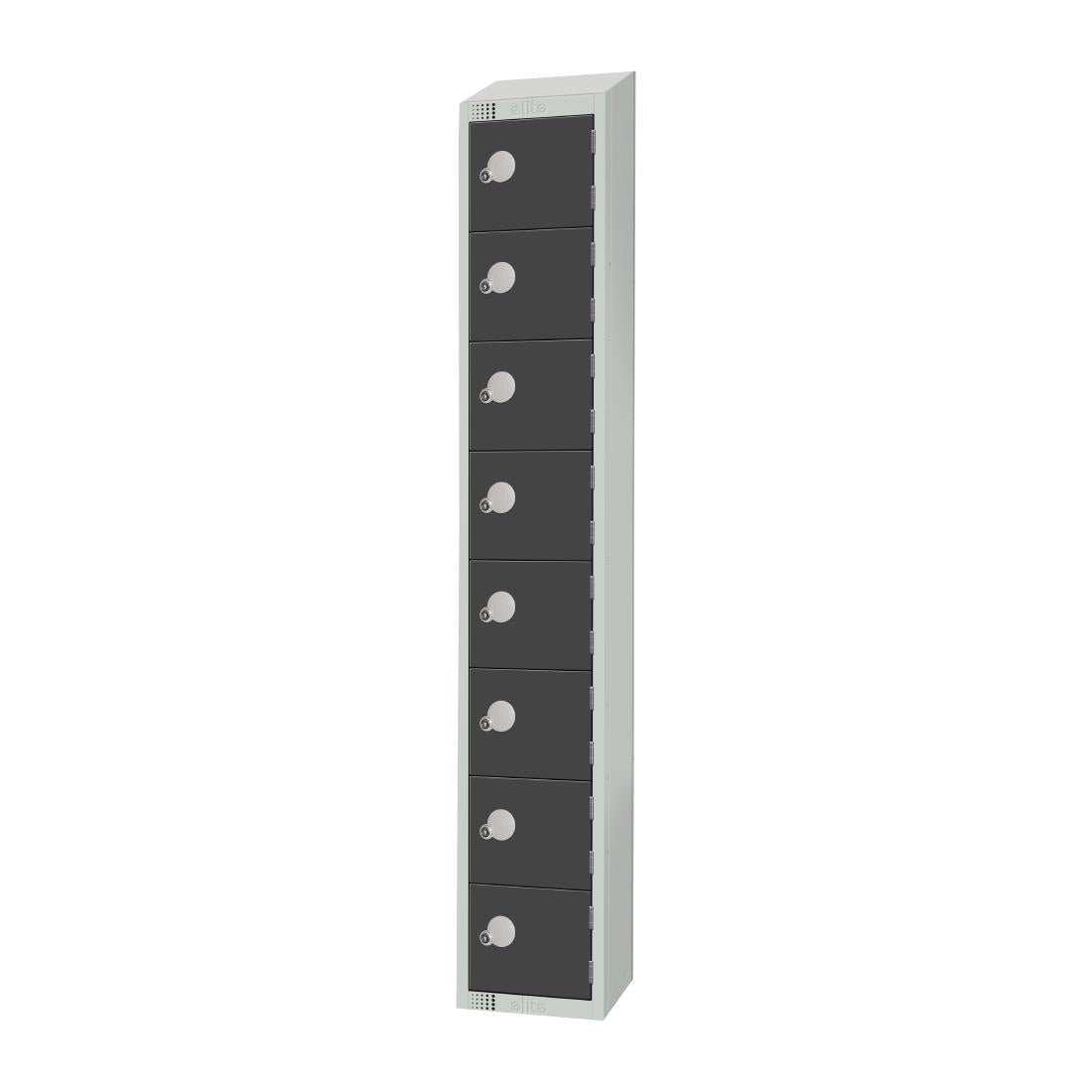 GR683-CNS Elite Eight Door Coin Return Locker with Sloping Top Graphite Grey JD Catering Equipment Solutions Ltd