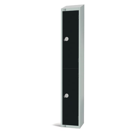 GR685-CLS Elite Double Door Manual Combination Locker Locker Black with sloping top JD Catering Equipment Solutions Ltd