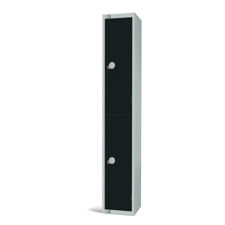 GR685-CN Elite Double Door Coin Return Locker Graphite Black - JD Catering Equipment Solutions Ltd