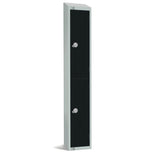 GR685-CNS Elite Double Door Coin Return Locker with Sloping Top Graphite Black JD Catering Equipment Solutions Ltd