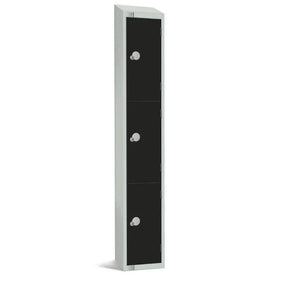 GR686-CS Elite Three Door Camlock Locker with Sloping Top Black - JD Catering Equipment Solutions Ltd