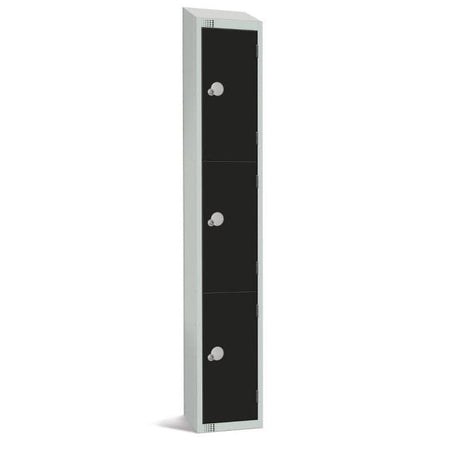 GR686-CS Elite Three Door Camlock Locker with Sloping Top Black JD Catering Equipment Solutions Ltd