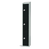 GR686-PS Elite Three Door Padlock Locker Black with Sloping Top JD Catering Equipment Solutions Ltd