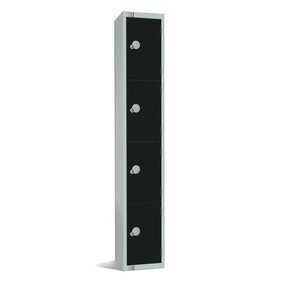 GR687-CN Elite Four Door Coin Return Locker Black JD Catering Equipment Solutions Ltd
