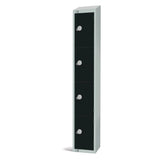GR687-CNS Elite Four Door Coin Return Locker with Sloping Top Black - JD Catering Equipment Solutions Ltd