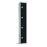 GR687-CNS Elite Four Door Coin Return Locker with Sloping Top Black - JD Catering Equipment Solutions Ltd