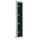 GR687-CNS Elite Four Door Coin Return Locker with Sloping Top Black - JD Catering Equipment Solutions Ltd