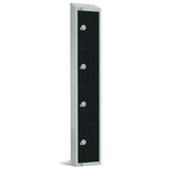 GR687-PS Elite Four Door Padlock Locker Black with Sloping Top JD Catering Equipment Solutions Ltd