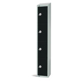 GR687-PS Elite Four Door Padlock Locker Black with Sloping Top JD Catering Equipment Solutions Ltd