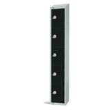 GR688-CNS Elite Five Door Coin Return Locker with Sloping Top Black JD Catering Equipment Solutions Ltd