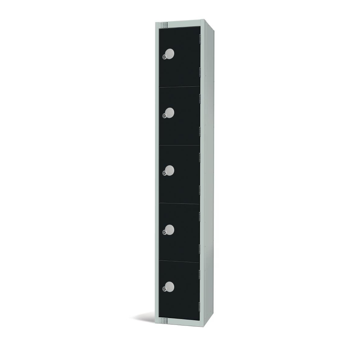 GR688-EL Elite Five Door Electronic Combination Locker Black JD Catering Equipment Solutions Ltd