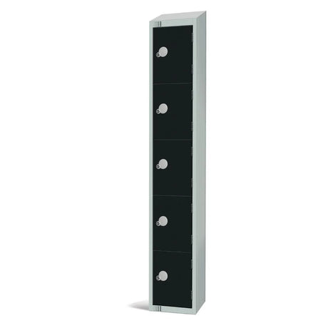 GR688-ELS Elite Five Door Electronic Combination Locker with Sloping Top Black - JD Catering Equipment Solutions Ltd