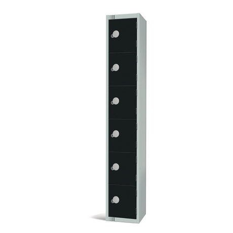 GR689-CL Elite Six Door Manual Combination Locker Locker Black JD Catering Equipment Solutions Ltd