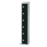 GR689-CLS Elite Six Door Manual Combination Locker Locker Black with sloping top JD Catering Equipment Solutions Ltd