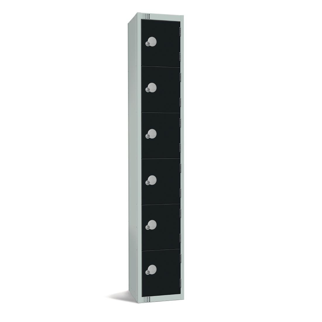 GR689-EL Elite Six Door Electronic Combination Locker Black JD Catering Equipment Solutions Ltd