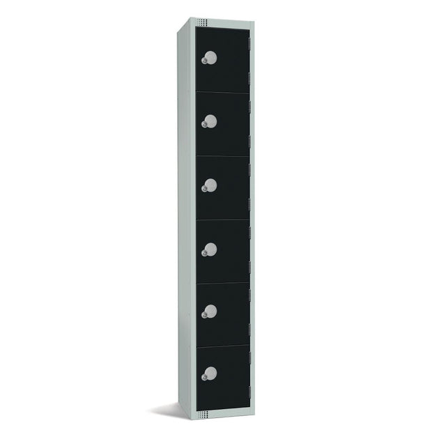GR689-EL Elite Six Door Electronic Combination Locker Black JD Catering Equipment Solutions Ltd