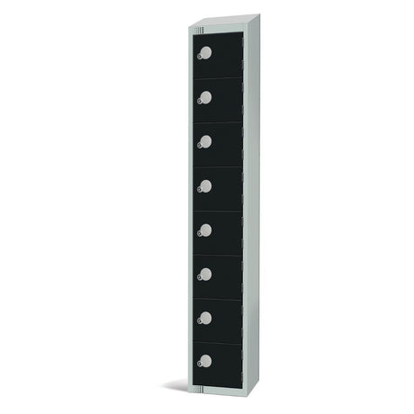 GR690-CS Elite Eight Door Camlock Locker with Sloping Top Black JD Catering Equipment Solutions Ltd