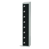 GR690-PS Elite Eight Door Padlock Locker with Sloping Top Black JD Catering Equipment Solutions Ltd