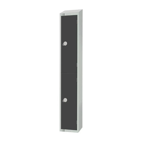 GR692-CNS Elite Double Door Coin Return Locker with Sloping Top Graphite Grey - JD Catering Equipment Solutions Ltd