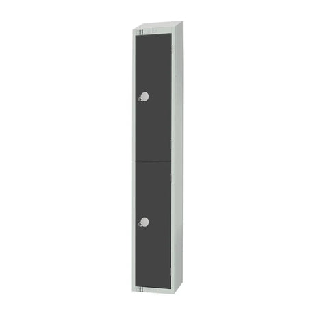 GR692-PS Elite Double Door Padlock Locker Graphite Grey with Sloping Top - JD Catering Equipment Solutions Ltd