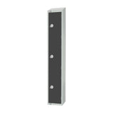 GR693-CNS Elite Three Door Coin Return Locker with Sloping Top Graphite Grey JD Catering Equipment Solutions Ltd