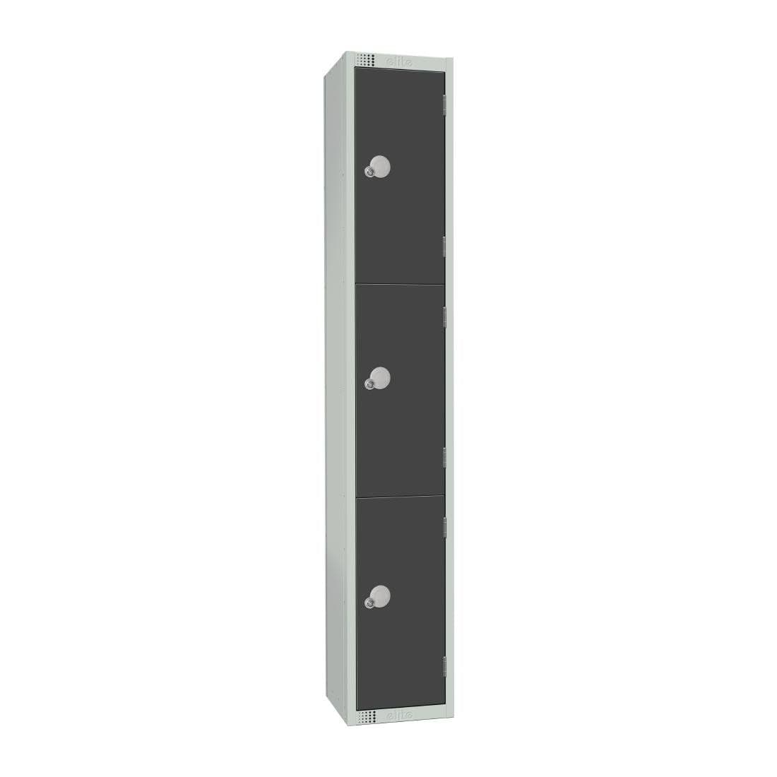 GR693-EL Elite Three Door Electronic Combination Locker Graphite Grey JD Catering Equipment Solutions Ltd