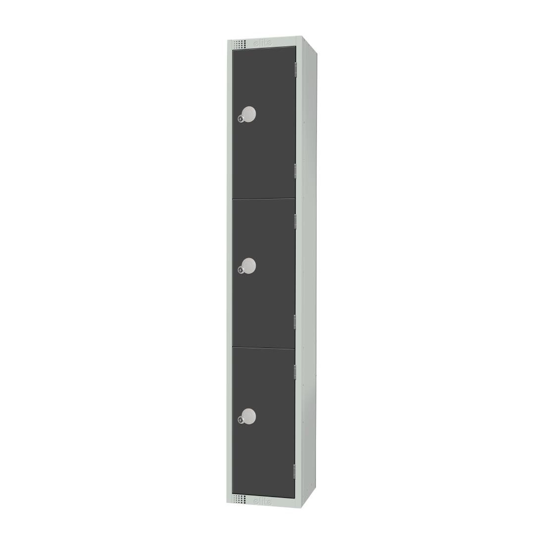 GR693-EL Elite Three Door Electronic Combination Locker Graphite Grey JD Catering Equipment Solutions Ltd