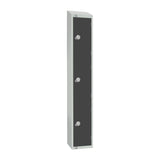 GR693-PS Elite Three Door Padlock Locker Graphite Grey with Sloping Top JD Catering Equipment Solutions Ltd