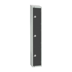 GR693-PS Elite Three Door Padlock Locker Graphite Grey with Sloping Top - JD Catering Equipment Solutions Ltd
