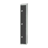 GR693-PS Elite Three Door Padlock Locker Graphite Grey with Sloping Top JD Catering Equipment Solutions Ltd
