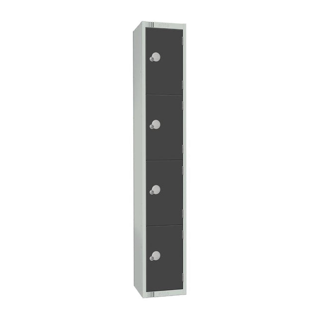 GR694-CN Elite Four Door Coin Return Locker Graphite Grey JD Catering Equipment Solutions Ltd
