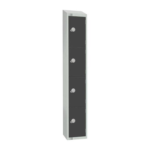 GR694-CNS Elite Four Door Coin Return Locker with Sloping Top Graphite Grey JD Catering Equipment Solutions Ltd