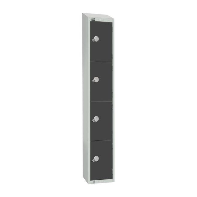 GR694-CS Elite Four Door Camlock Locker with Sloping Top Graphite Grey JD Catering Equipment Solutions Ltd