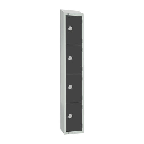 GR694-ELS Elite Four Door Electronic Combination Locker with Sloping Top Graphite Grey JD Catering Equipment Solutions Ltd