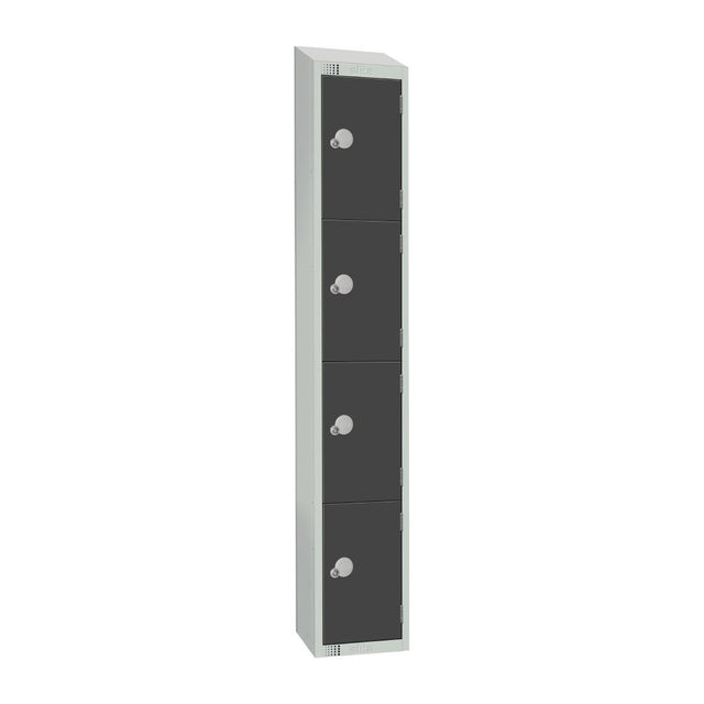 GR694-ELS Elite Four Door Electronic Combination Locker with Sloping Top Graphite Grey JD Catering Equipment Solutions Ltd