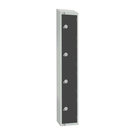 GR694-PS Elite Four Door Padlock Locker with Sloping Top Graphite Grey JD Catering Equipment Solutions Ltd